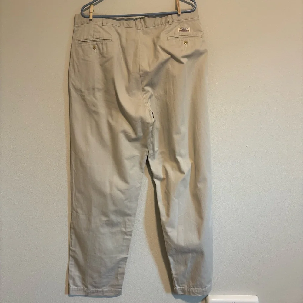 Men’s Vintage Polo by Ralph Lauren Andrew Pant Chino Khaki Pleated Size 38/32
